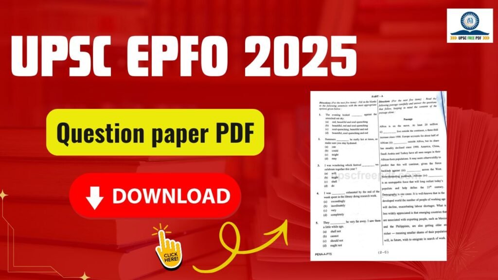 UPSC EPFO Question Paper 2025 PDF Download